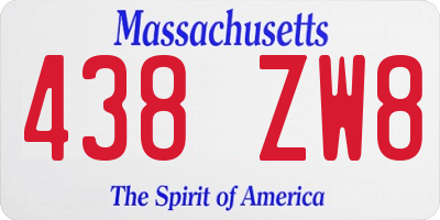MA license plate 438ZW8