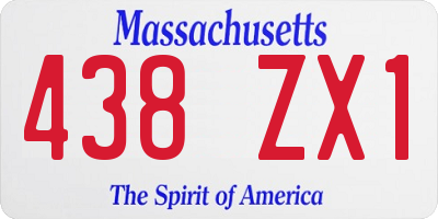 MA license plate 438ZX1