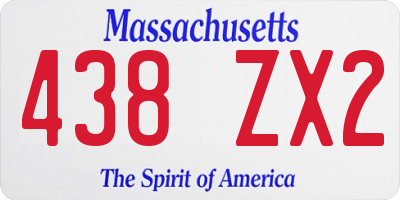 MA license plate 438ZX2