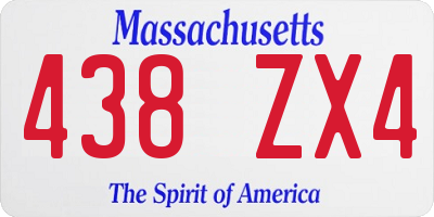 MA license plate 438ZX4