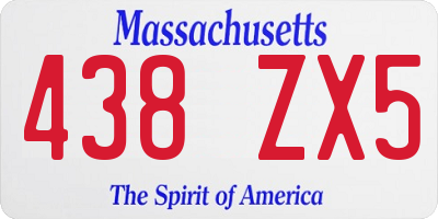 MA license plate 438ZX5