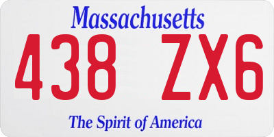 MA license plate 438ZX6