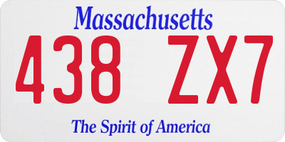 MA license plate 438ZX7