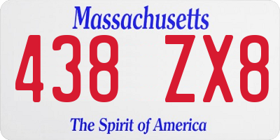 MA license plate 438ZX8