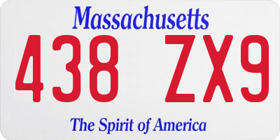 MA license plate 438ZX9