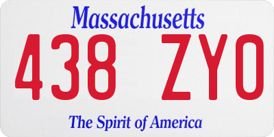 MA license plate 438ZY0