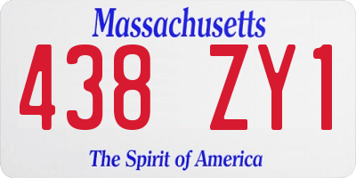 MA license plate 438ZY1