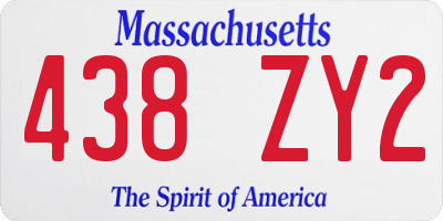 MA license plate 438ZY2