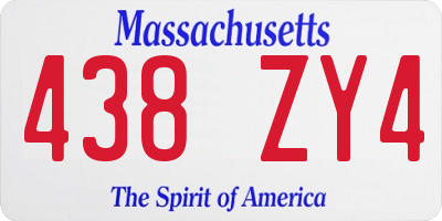 MA license plate 438ZY4