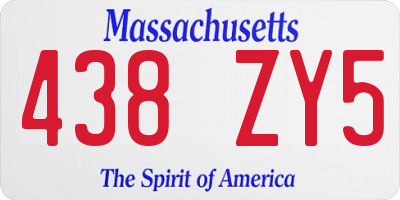 MA license plate 438ZY5