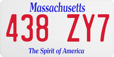 MA license plate 438ZY7