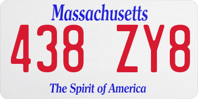 MA license plate 438ZY8