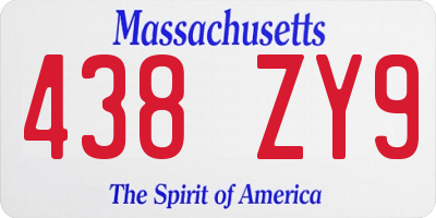 MA license plate 438ZY9