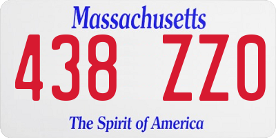 MA license plate 438ZZ0