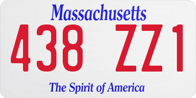 MA license plate 438ZZ1