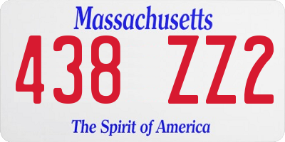MA license plate 438ZZ2