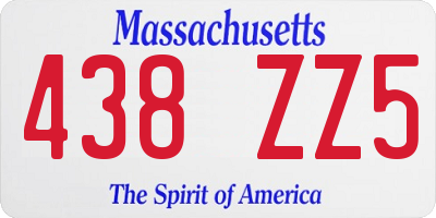 MA license plate 438ZZ5