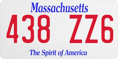 MA license plate 438ZZ6