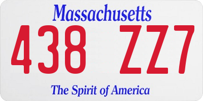 MA license plate 438ZZ7