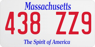 MA license plate 438ZZ9