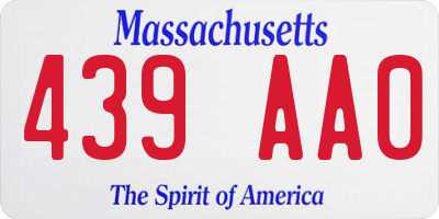 MA license plate 439AA0