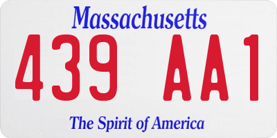 MA license plate 439AA1