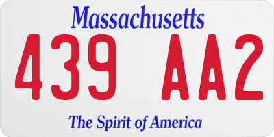 MA license plate 439AA2