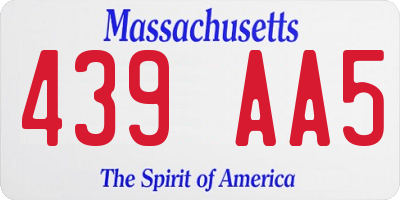 MA license plate 439AA5