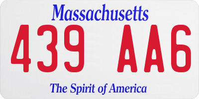 MA license plate 439AA6