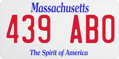 MA license plate 439AB0