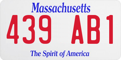 MA license plate 439AB1