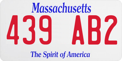MA license plate 439AB2