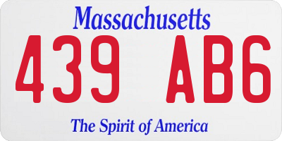 MA license plate 439AB6