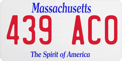 MA license plate 439AC0