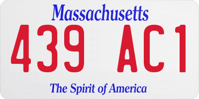 MA license plate 439AC1
