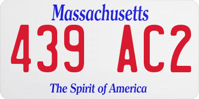 MA license plate 439AC2