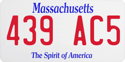 MA license plate 439AC5