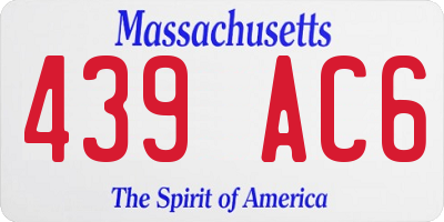 MA license plate 439AC6