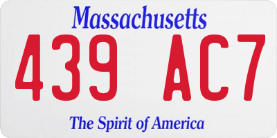 MA license plate 439AC7