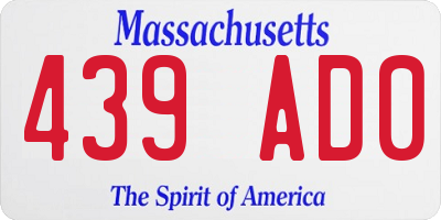MA license plate 439AD0