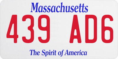 MA license plate 439AD6