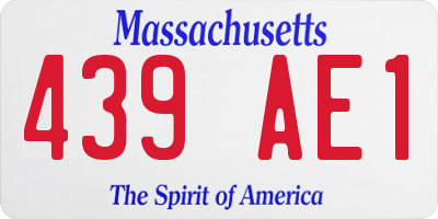 MA license plate 439AE1