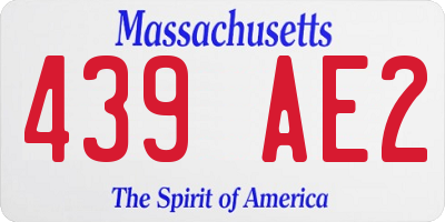MA license plate 439AE2