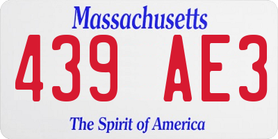MA license plate 439AE3
