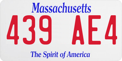 MA license plate 439AE4