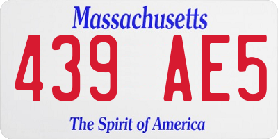MA license plate 439AE5