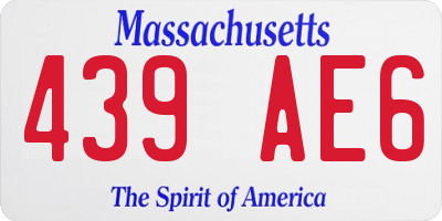 MA license plate 439AE6