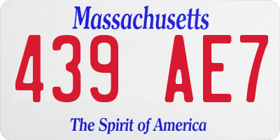 MA license plate 439AE7