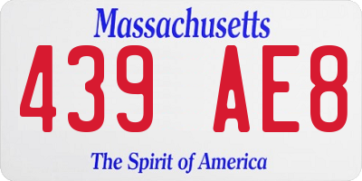 MA license plate 439AE8