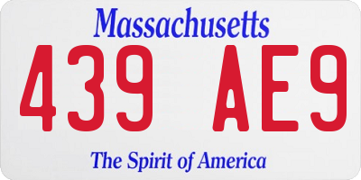 MA license plate 439AE9